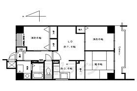 ミルウインドウ 601 ｜ 京都府京都市下京区五条通新町西入ル西錺屋町（賃貸マンション3LDK・6階・65.61㎡） その2