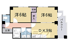 京都府京都市右京区西京極西大丸町（賃貸マンション2LDK・5階・50.92㎡） その2