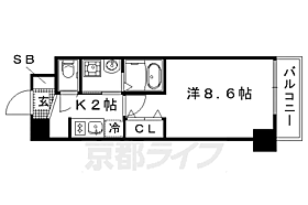 京都府京都市上京区六軒町通今出川下る南佐竹町（賃貸マンション1K・3階・26.32㎡） その2