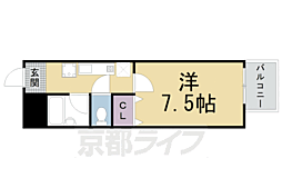 阪急嵐山線 松尾大社駅 徒歩9分の賃貸マンション 4階1Kの間取り