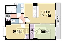 阪急京都本線 西京極駅 徒歩17分の賃貸マンション 8階2LDKの間取り
