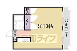 JR山陰本線 太秦駅 徒歩27分の賃貸マンション 2階ワンルームの間取り