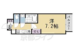 JR山陰本線 二条駅 徒歩15分の賃貸マンション 6階1Kの間取り