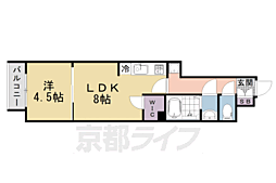 JR山陰本線 二条駅 徒歩15分の賃貸マンション 6階1LDKの間取り