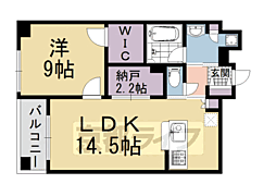 ジオ烏丸五条 5階1SLDKの間取り
