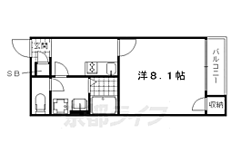 京都地下鉄東西線 太秦天神川駅 徒歩9分の賃貸アパート 1階1Kの間取り
