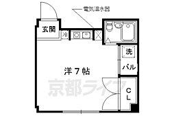 阪急京都本線 西京極駅 徒歩4分の賃貸マンション 3階ワンルームの間取り
