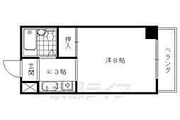 コーポ津田 3階1Kの間取り
