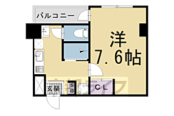 Ｊ’ｆｏｒｔ祇園四条 2階1Kの間取り