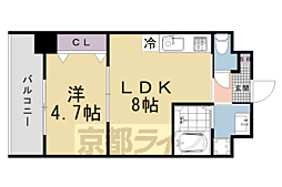 （仮称）千本二条マンション計画 501 5階1LDKの間取り