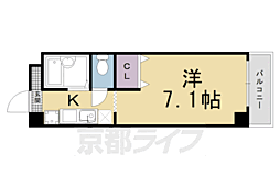 JR山陰本線 嵯峨嵐山駅 徒歩7分の賃貸マンション 3階1Kの間取り