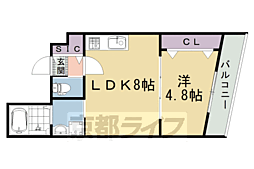 JR山陰本線 嵯峨嵐山駅 徒歩6分の賃貸マンション 3階1LDKの間取り