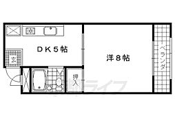JR山陰本線 嵯峨嵐山駅 徒歩10分の賃貸マンション 4階1Kの間取り