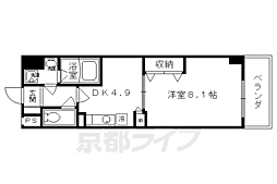 ベルドミール洛南 2階1DKの間取り
