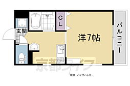 京都地下鉄東西線 太秦天神川駅 徒歩5分の賃貸アパート 3階1Kの間取り