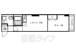 プリモフィオーレ室町 4階1LDKの間取り