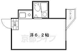 朝日プラザ四条大宮 4階ワンルームの間取り