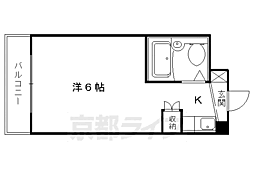 ウエストコートＩ 3階1Kの間取り