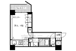 ライオンズ京都四条烏丸レジデンス ワンルームの間取図画像