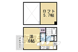ロフティ四条大宮 1Kの間取図画像