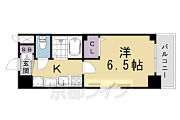 エステムプラザ京都烏丸五条 1Kの間取図画像