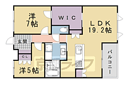 ローレルコート京都北野 2LDKの間取図画像