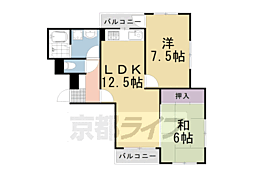 リブコート嵐山 2LDKの間取図画像