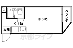 アルビオンシティ京都沢町 ワンルームの間取図画像