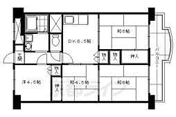 向島ニュータウン第三街区3-C棟 4DKの間取図画像
