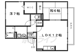 ドミール岡山手 2LDKの間取図画像
