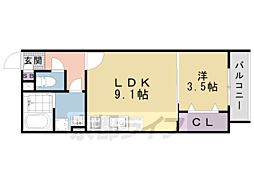 スマートメゾン京都西大路 1LDKの間取図画像