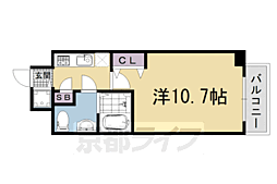 クリスタルグランツ京都高辻 1Kの間取図画像