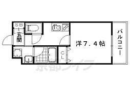 ベラジオ京都壬生ウエストゲート 1Kの間取図画像