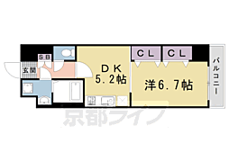 アーバネックス室町 1DKの間取図画像