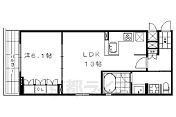 リーガル京都河原町四条南 1LDKの間取図画像