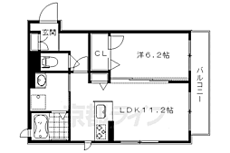 プリムローズ二本松 1LDKの間取図画像