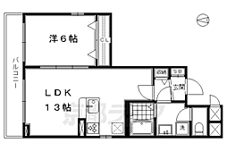 シティハウス都 1LDKの間取図画像