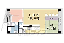 京都ロジュマン島町A棟 1LDKの間取図画像