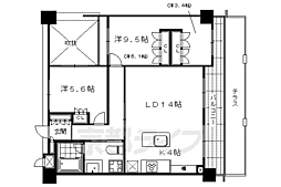 ネバーランド御所南 2LDKの間取図画像