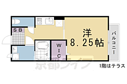 グラシューズメゾン2 1Kの間取図画像
