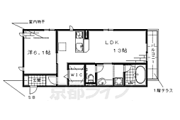 フォレスト桃山筑前台 1LDKの間取図画像