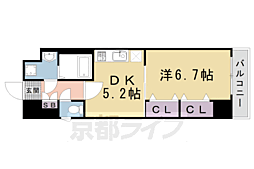 アーバネックス室町 1DKの間取図画像