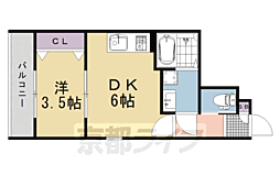ARCA桂川 1DKの間取図画像