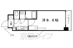 グラート堀川 1Kの間取図画像