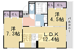 ウチカイト 2LDKの間取図画像