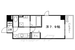 バンブーサン 1Kの間取図画像