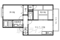 セジュール松月C 2DKの間取図画像