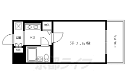 デトム・ワン衣笠 1Kの間取図画像