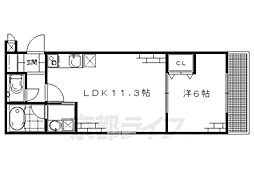 ブリリアコート丹波橋 1LDKの間取図画像