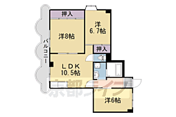 ハイツ長岡京 3LDKの間取図画像